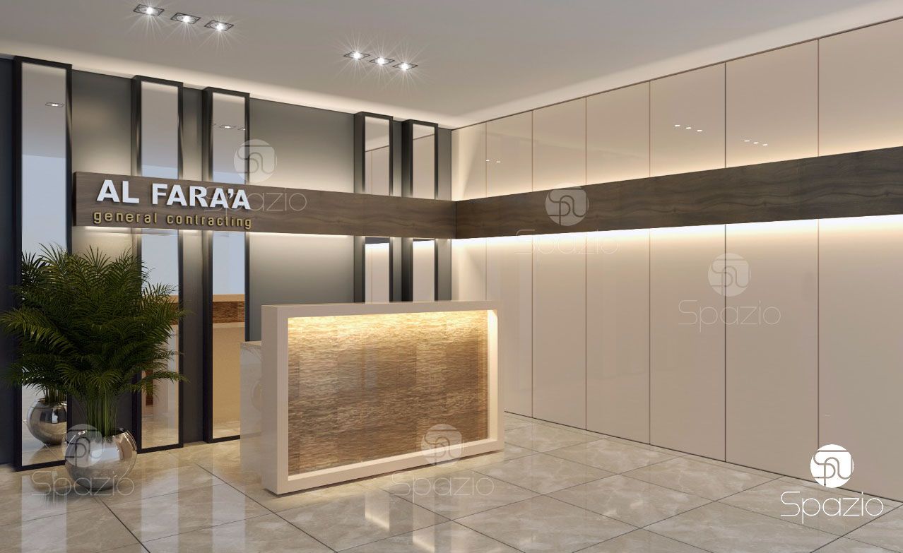 reception area refurbishment by Spazio design company in Dubai