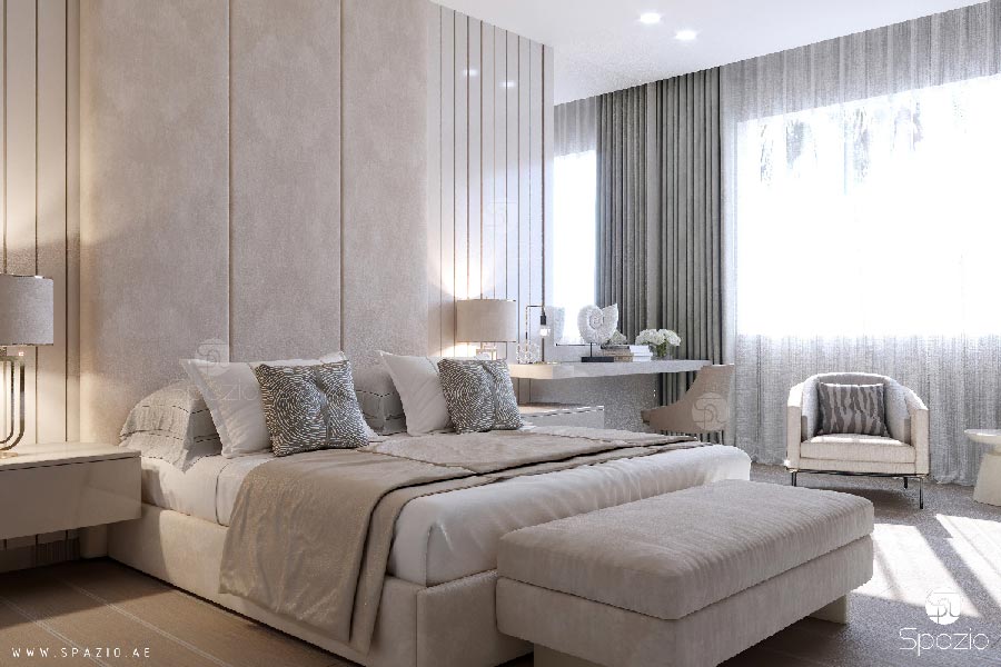 Modern private room in beige color scheme