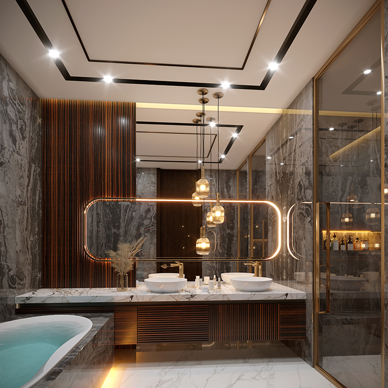 BEST BATHROOM DESIGN - Spazio Interior Design & Fit Out Company - Dubai